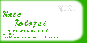 mate kolozsi business card